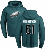 Nike Philadelphia Eagles #61 Stefen Wisniewski Green Name & Number Logo Pullover Hoodie