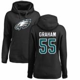 Women's Nike Philadelphia Eagles #55 Brandon Graham Black Name & Number Logo Pullover Hoodie