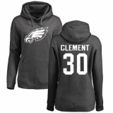 Women's Nike Philadelphia Eagles #30 Corey Clement Ash One Color Pullover Hoodie