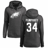 Women's Nike Philadelphia Eagles #34 Donnel Pumphrey Ash One Color Pullover Hoodie
