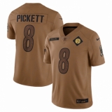 Men's Pittsburgh Steelers #8 Kenny Pickett Nike Brown 2023 Salute To Service Limited Jersey