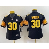 Women's Nike Pittsburgh Steelers #30 Jaylen Warren Black Color Rush Stitched Jersey
