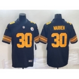 Men's Nike Pittsburgh Steelers #30 Jaylen Warren Black Color Rush Stitched Jersey