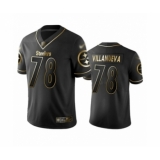 Men's Pittsburgh Steelers #78 Alejandro Villanueva Limited Black Golden Edition Football Jersey