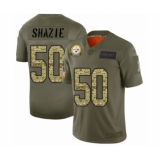Men's Pittsburgh Steelers #50 Ryan Shazier Limited Olive Camo 2019 Salute to Service Football Jersey