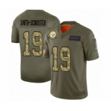 Men's Pittsburgh Steelers #19 JuJu Smith-Schuster 2019 Olive Camo Salute to Service Limited Jersey
