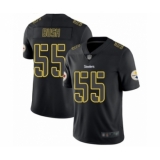 Men's Pittsburgh Steelers #55 Devin Bush Limited Black Rush Impact Football Jersey