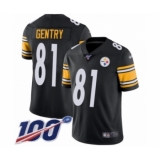 Youth Pittsburgh Steelers #81 Zach Gentry Black Team Color Vapor Untouchable Limited Player 100th Season Football Jersey