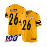 Youth Pittsburgh Steelers #26 Mark Barron Limited Gold Inverted Legend 100th Season Football Jersey