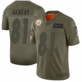 Women's Pittsburgh Steelers #81 Zach Gentry Limited Camo 2019 Salute to Service Football Jersey