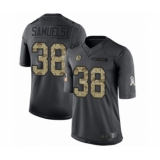 Men's Pittsburgh Steelers #38 Jaylen Samuels Limited Black 2016 Salute to Service Football Jersey