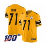 Youth Pittsburgh Steelers #71 Matt Feiler Limited Gold Inverted Legend 100th Season Football Jersey