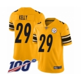 Youth Pittsburgh Steelers #29 Kam Kelly Limited Gold Inverted Legend 100th Season Football Jersey