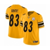 Women's Pittsburgh Steelers #83 Zach Gentry Limited Gold Inverted Legend Football Jersey