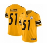 Youth Pittsburgh Steelers #51 Mark Barron Limited Gold Inverted Legend Football Jersey