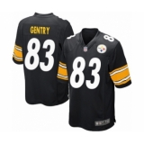 Men's Pittsburgh Steelers #83 Zach Gentry Game Black Team Color Football Jersey