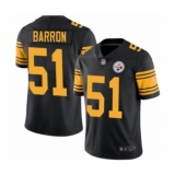 Men's Pittsburgh Steelers #51 Mark Barron Limited Black Rush Vapor Untouchable Football Jersey
