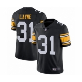 Men's Pittsburgh Steelers #31 Justin Layne Black Alternate Vapor Untouchable Limited Player Football Jersey