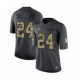 Men's Pittsburgh Steelers #24 Benny Snell Jr. Limited Black 2016 Salute to Service Football Jersey