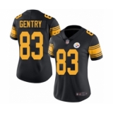 Women's Pittsburgh Steelers #83 Zach Gentry Limited Black Rush Vapor Untouchable Football Jersey