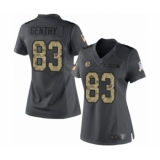 Women's Pittsburgh Steelers #83 Zach Gentry Limited Black 2016 Salute to Service Football Jersey