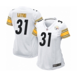 Women's Pittsburgh Steelers #31 Justin Layne Game White Football Jersey