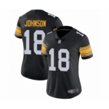 Women's Pittsburgh Steelers #18 Diontae Johnson Black Alternate Vapor Untouchable Limited Player Football Jersey