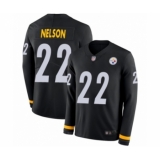Youth Pittsburgh Steelers #22 Steven Nelson Limited Black Therma Long Sleeve Football Jersey