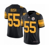 Men's Pittsburgh Steelers #55 Devin Bush Limited Black Rush Vapor Untouchable Football Jersey