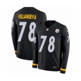 Men's Nike Pittsburgh Steelers #78 Alejandro Villanueva Limited Black Therma Long Sleeve NFL Jersey