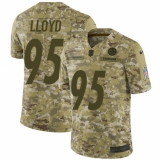 Men's Nike Pittsburgh Steelers #95 Greg Lloyd Limited Camo 2018 Salute to Service NFL Jersey