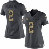Women's Nike Pittsburgh Steelers #2 Mason Rudolph Limited Black 2016 Salute to Service NFL Jersey