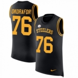 Men's Nike Pittsburgh Steelers #76 Chukwuma Okorafor Black Rush Player Name & Number Tank Top NFL Jersey