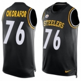 Men's Nike Pittsburgh Steelers #76 Chukwuma Okorafor Limited Black Player Name & Number Tank Top NFL Jersey