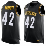 Men's Nike Pittsburgh Steelers #42 Morgan Burnett Limited Black Player Name & Number Tank Top NFL Jersey