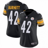 Women's Nike Pittsburgh Steelers #42 Morgan Burnett Black Team Color Vapor Untouchable Limited Player NFL Jersey