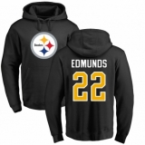 Nike Pittsburgh Steelers #22 Terrell Edmunds Black Name & Number Logo Pullover Hoodie