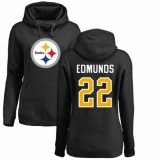 Women's Nike Pittsburgh Steelers #22 Terrell Edmunds Black Name & Number Logo Pullover Hoodie