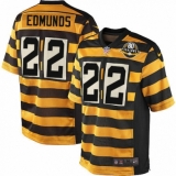 Men's Nike Pittsburgh Steelers #22 Terrell Edmunds Limited Yellow Black Alternate 80TH Anniversary Throwback NFL Jersey