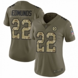 Women's Nike Pittsburgh Steelers #22 Terrell Edmunds Limited Olive Camo 2017 Salute to Service NFL Jersey