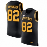 Men's Nike Pittsburgh Steelers #82 James Washington Black Rush Player Name & Number Tank Top NFL Jersey