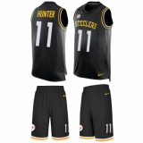 Men's Nike Pittsburgh Steelers #11 Justin Hunter Limited Black Tank Top Suit NFL Jersey