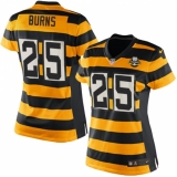 Women's Nike Pittsburgh Steelers #25 Artie Burns Game Yellow/Black Alternate 80TH Anniversary Throwback NFL Jersey