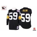 Mitchell And Ness Pittsburgh Steelers #59 Jack Ham Black Authentic Throwback NFL Jersey