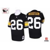 Mitchell And Ness Pittsburgh Steelers #26 Rod Woodson Black Team Color Authentic Throwback NFL Jersey