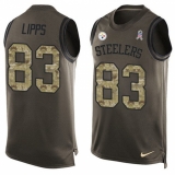 Men's Nike Pittsburgh Steelers #83 Louis Lipps Limited Green Salute to Service Tank Top NFL Jersey