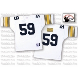 Mitchell And Ness Pittsburgh Steelers #59 Jack Ham White Authentic Throwback NFL Jersey