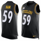 Men's Nike Pittsburgh Steelers #59 Jack Ham Limited Black Player Name & Number Tank Top NFL Jersey