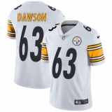 Men's Nike Pittsburgh Steelers #63 Dermontti Dawson White Vapor Untouchable Limited Player NFL Jersey