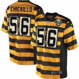Youth Nike Pittsburgh Steelers #56 Anthony Chickillo Limited Yellow/Black Alternate 80TH Anniversary Throwback NFL Jersey